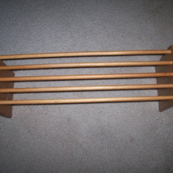 Vintage Wood Bookends Expanding Wooden Book Ends Holder CD/DVD Rack Shelf Dryer - Picture 1 of 12